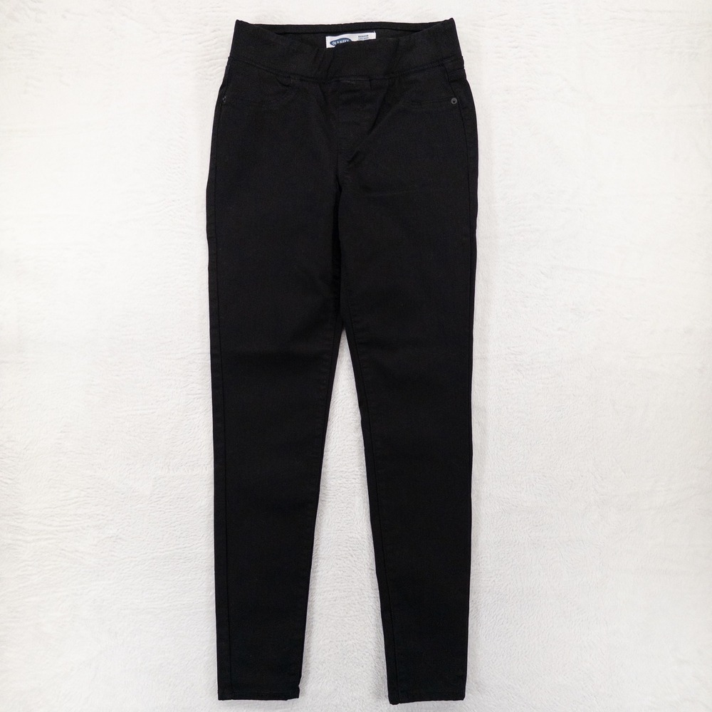Old Navy Womens Rockstar Super Skinny Jeans 6 Black Built-In Sculpt Pull On